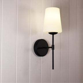 KINBURY WALL LIGHT BLACK w/ OPAL MATT GLASS