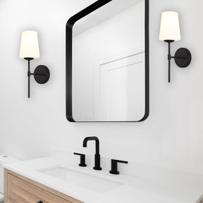 KINBURY WALL LIGHT BLACK w/ OPAL MATT GLASS