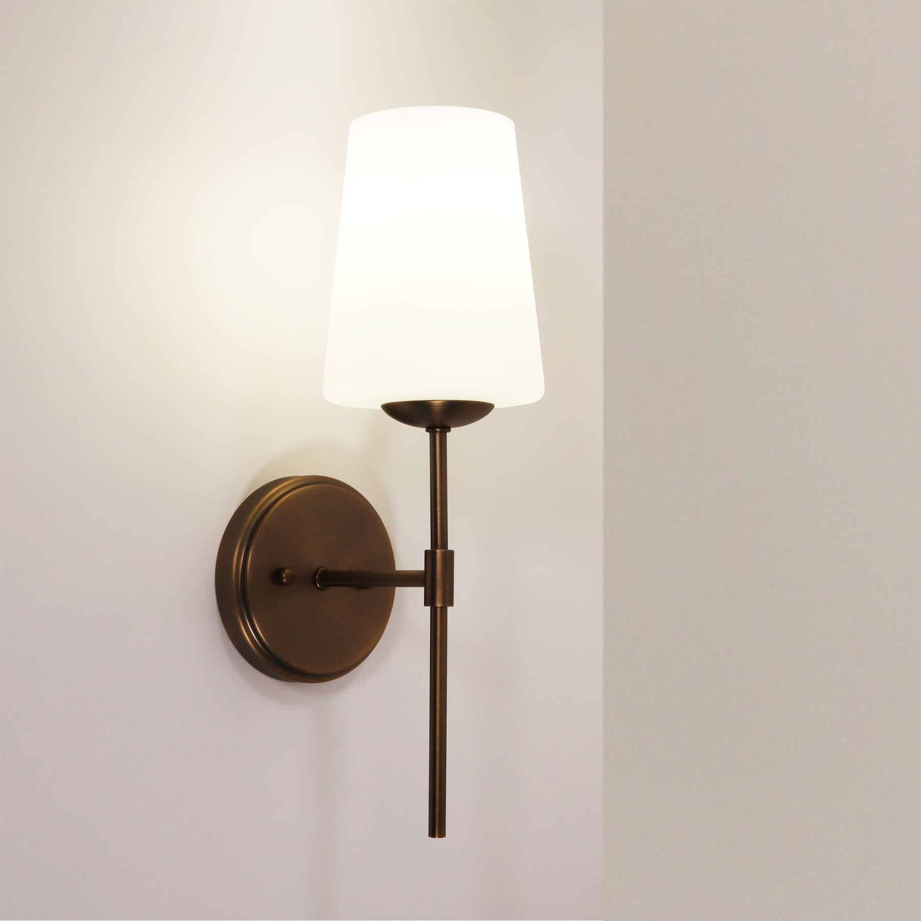 KINBURY WALL LIGHT BRONZE w/ OPAL MATT GLASS
