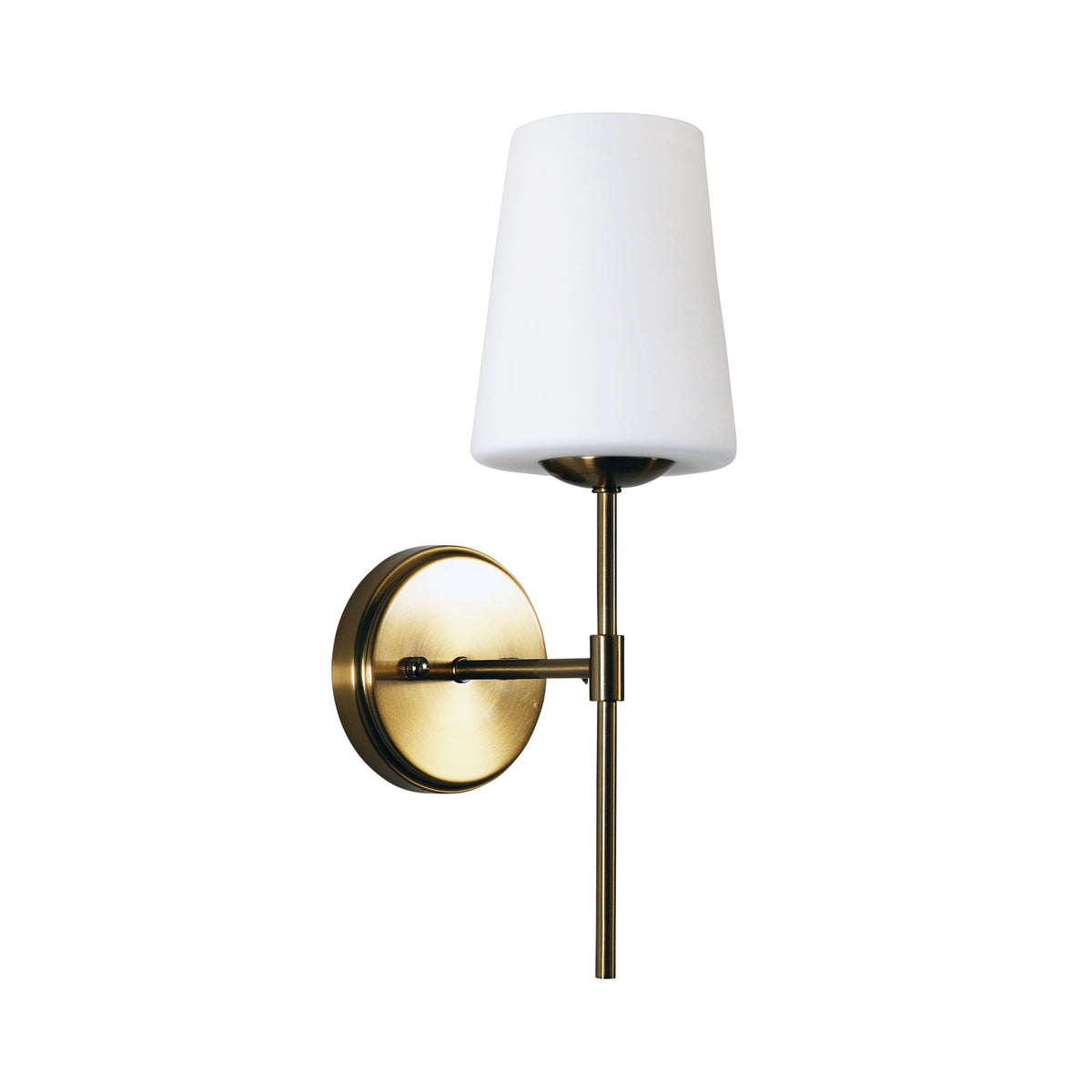 KINBURY WALL LIGHT SATIN BRASS w/ OPAL MATT GLASS