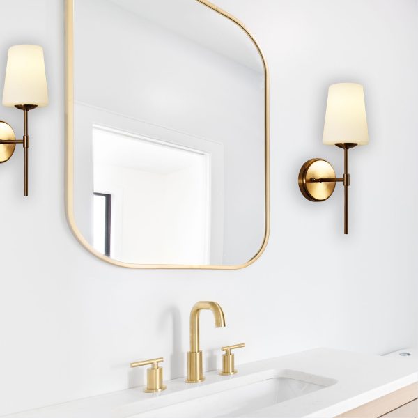 KINBURY WALL LIGHT SATIN BRASS w/ OPAL MATT GLASS