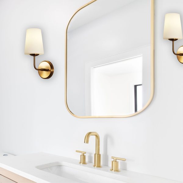 HOPLEY WALL LIGHT SATIN BRASS WITH OPAL MATT GLASS