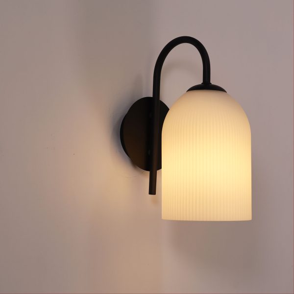 ARLEY WALL LIGHT BLACK / OPAL MATT