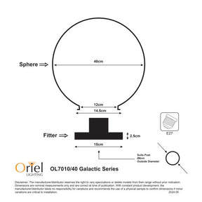 GALACTIC 40cm OPAL ACRYLIC POST TOP