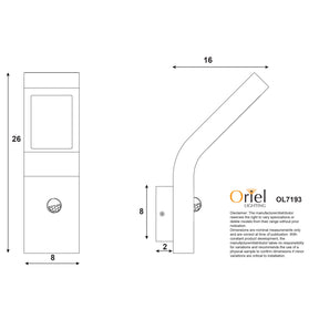 VANGUARD LED SENSOR WALL LIGHT BLACK