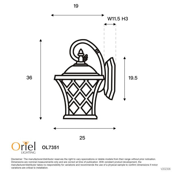 FAIRVIEW OUTDOOR WALL LIGHT BLACK