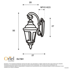 BRISTOL OUTDOOR WALL LIGHT DOWN BLACK