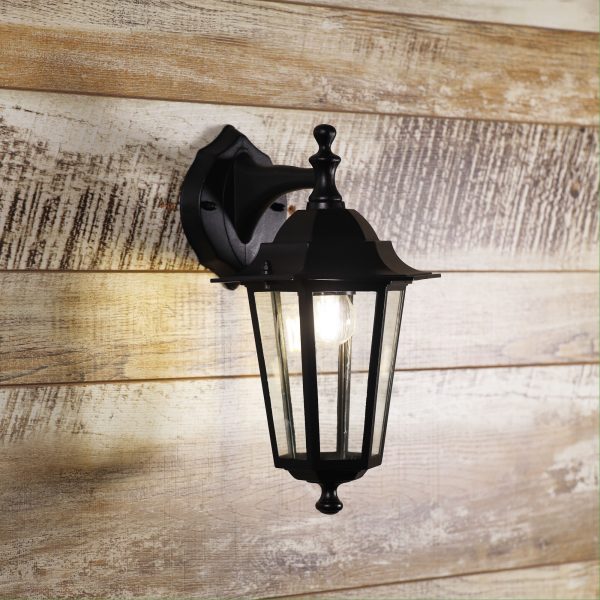 ASCOT OUTDOOR WALL LIGHT DOWN BLACK