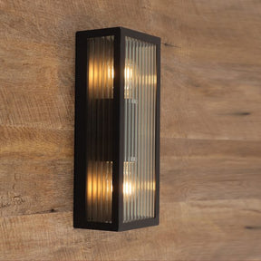CHICAGO TWIN OUTDOOR WALL LIGHT BLACK