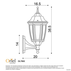 HIGHGATE UP EXT WALL LIGHT BLACK