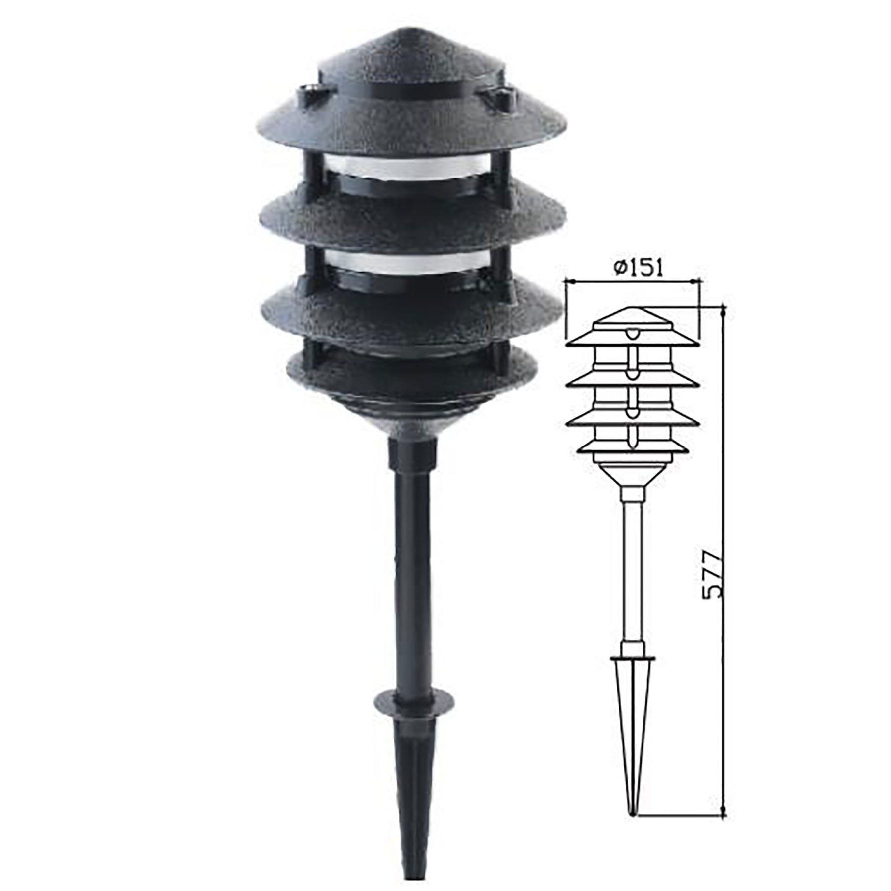 PAVILLION.3 12V GARDEN SPIKE BLACK