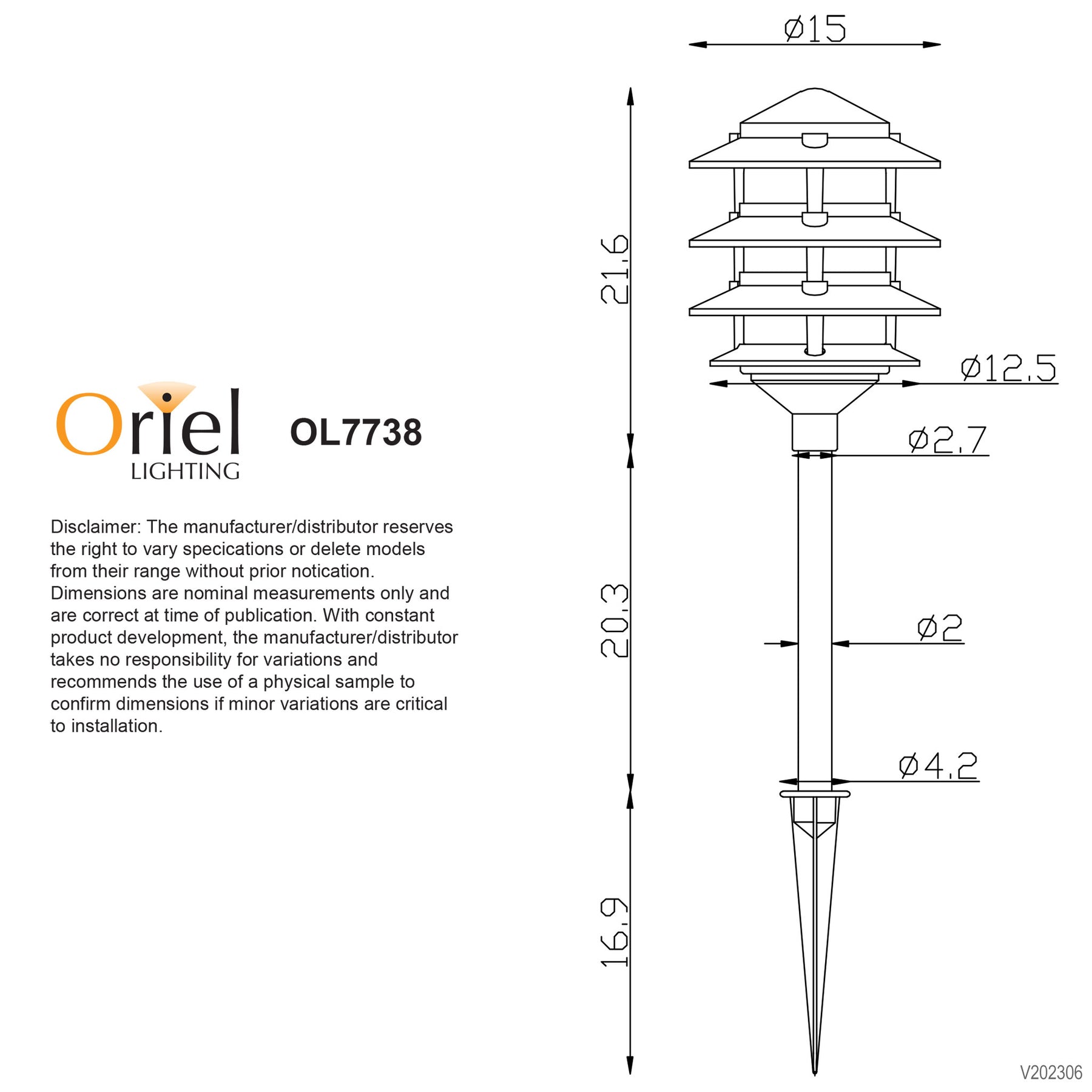 PAVILLION.3 12V GARDEN SPIKE BLACK