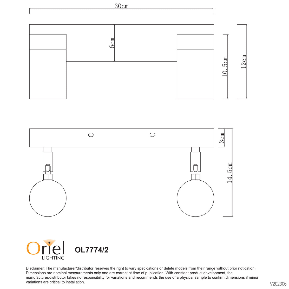 ZETA DOUBLE SPOT STAINLESS IP44 GU10