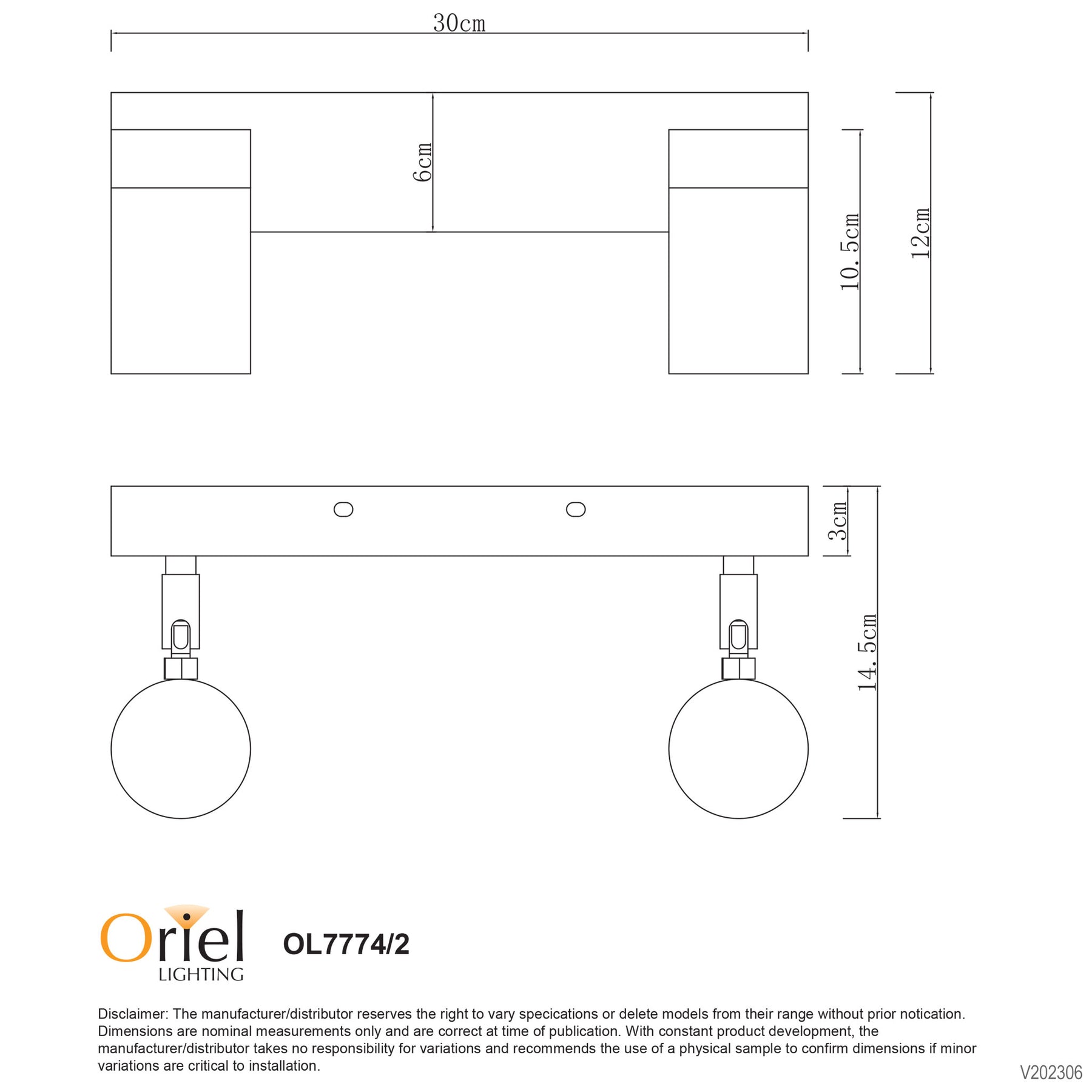 ZETA DOUBLE SPOT STAINLESS IP44 GU10