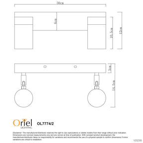 ZETA DOUBLE SPOT BLACK IP44 GU10