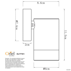 ZETA SINGLE WALL WASHER STAINLESS IP44 GU10