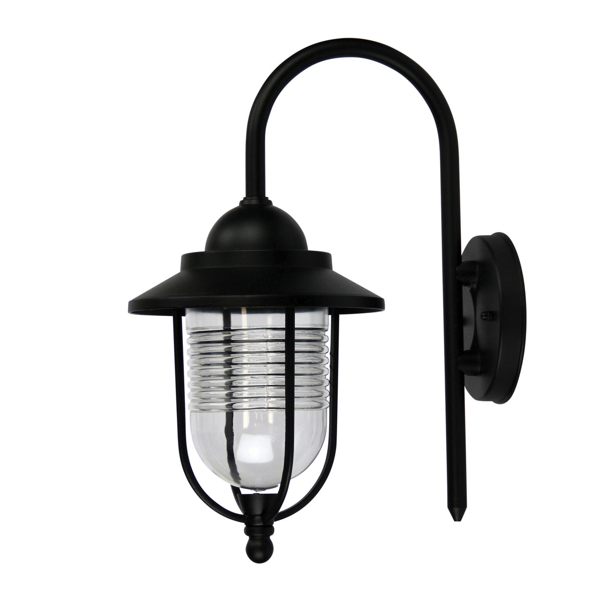 DOMO EXT WALL BKT TEXTURED BLACK / CLEAR