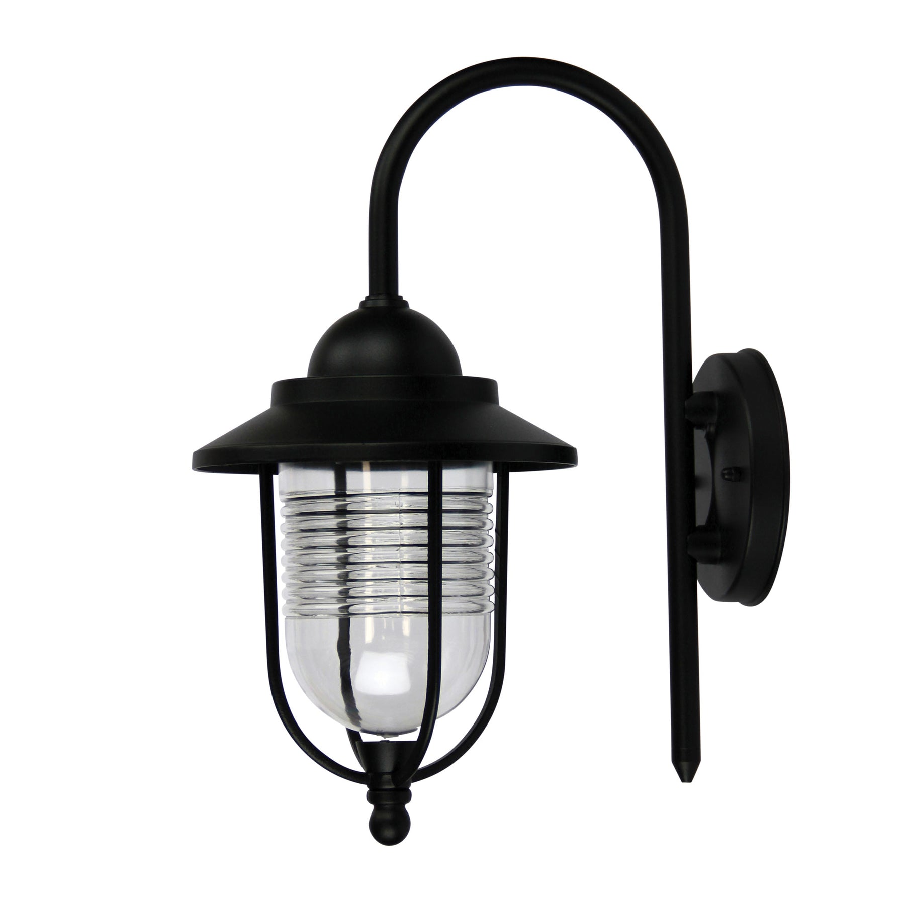 DOMO EXT WALL BKT TEXTURED BLACK / CLEAR