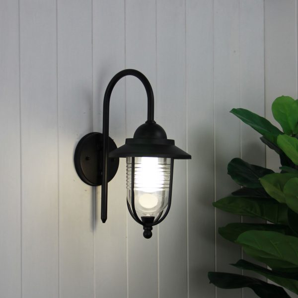 DOMO EXT WALL BKT TEXTURED BLACK / CLEAR