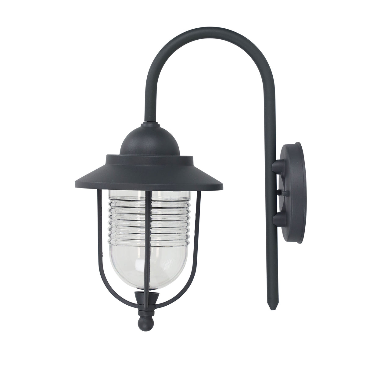DOMO EXT WALL BKT TEXTURED GRAPHITE / CLEAR