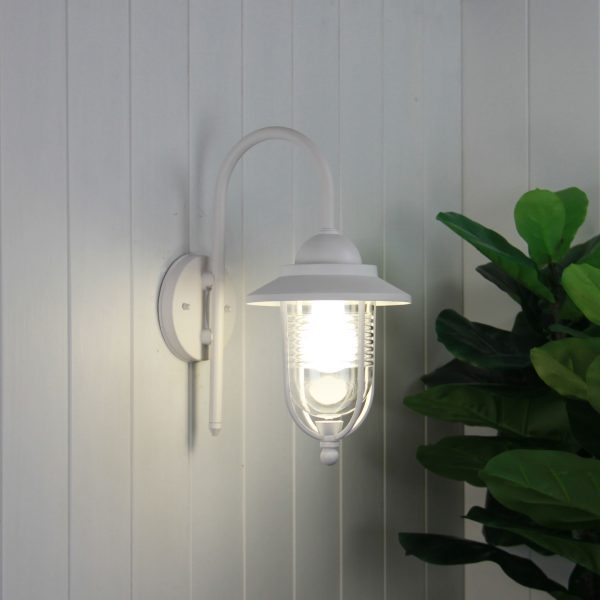 DOMO EXT WALL BKT TEXTURED WHITE / CLEAR