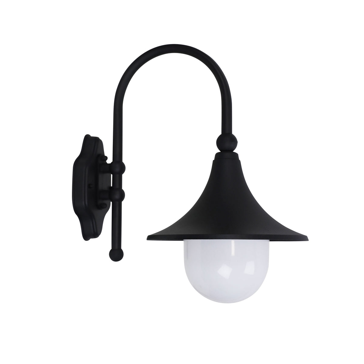 MOCA OUTDOOR WALL LIGHT BLACK & OPAL