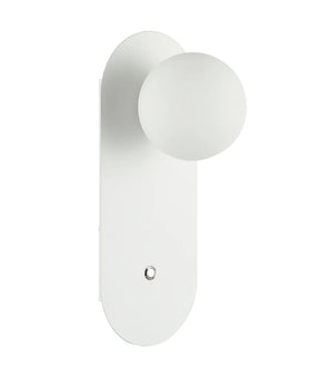 OVALIS Interior Round Opal Diffuser Oblong Base with Switch Wall Lights