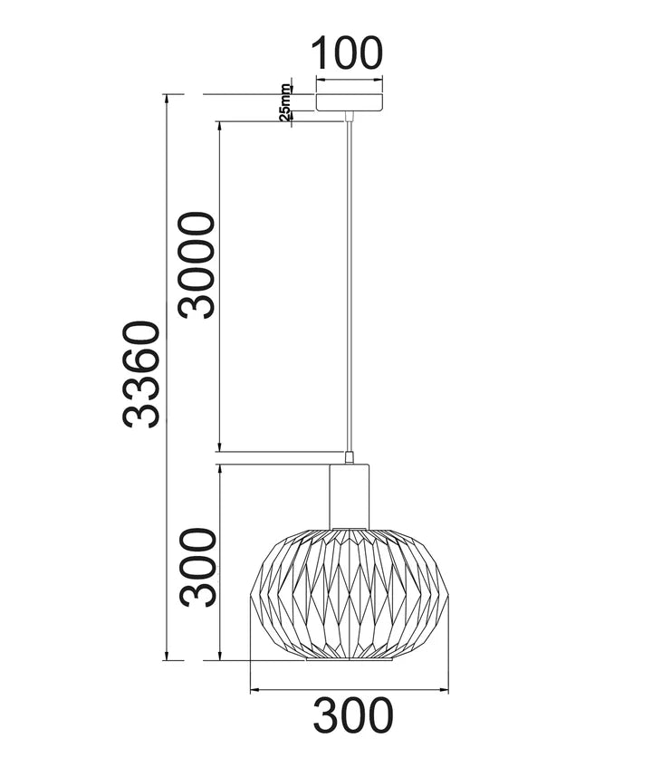 PAPEL: Interior Pleated Opal Opaque / Translucent Dome Glass Pendant Lights