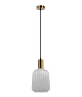 PAPEL: Interior Pleated Opal Opaque / Translucent Jar Glass Pendant Lights