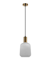 PAPEL: Interior Pleated Opal Opaque / Translucent Jar Glass Pendant Lights