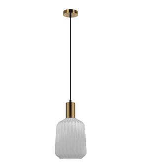 PAPEL: Interior Pleated Opal Opaque / Translucent Jar Glass Pendant Lights