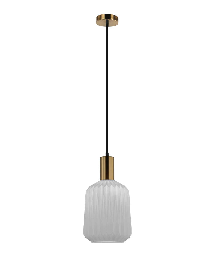 PAPEL: Interior Pleated Opal Opaque / Translucent Jar Glass Pendant Lights