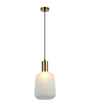 PAPEL: Interior Pleated Opal Opaque / Translucent Jar Glass Pendant Lights