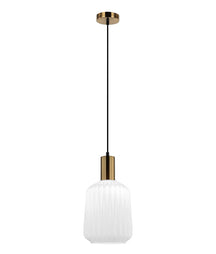 PAPEL: Interior Pleated Opal Opaque / Translucent Jar Glass Pendant Lights