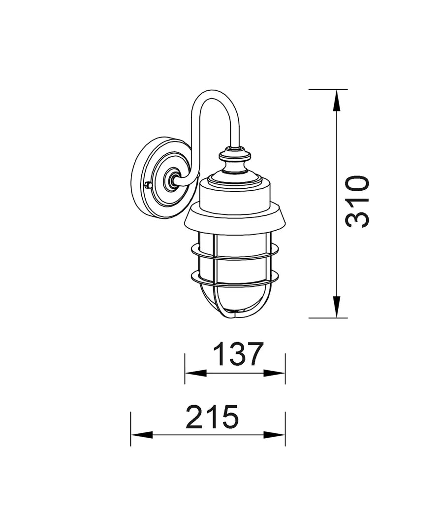 PAROL Exterior Cylinder Glass with Cage Wall Lights IP44