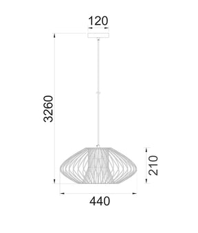 PARRILLA: Interior Oval Cage Iron Pendant Lights OD440mm
