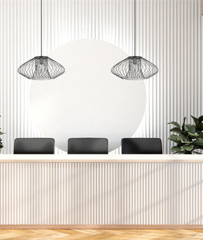 PARRILLA: Interior Oval Cage Iron Pendant Lights OD440mm