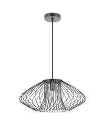 PARRILLA: Interior Oval Cage Iron Pendant Lights OD440mm