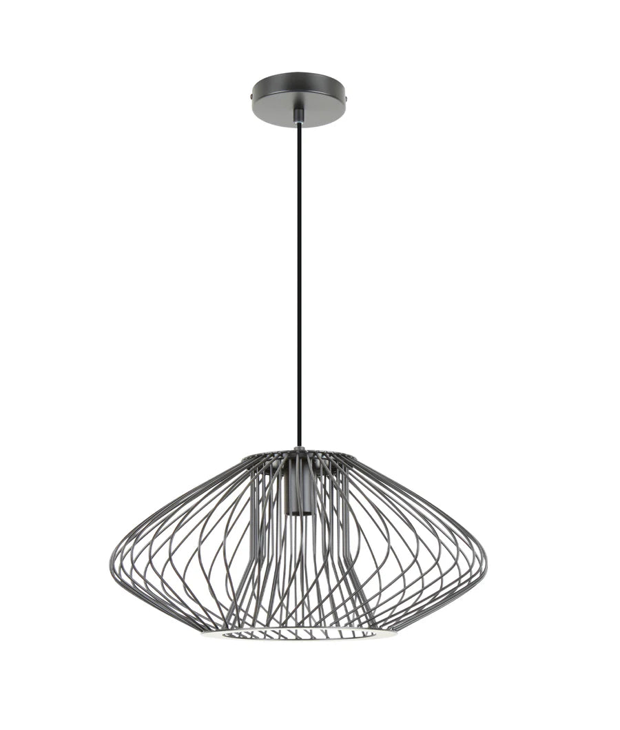 PARRILLA: Interior Oval Cage Iron Pendant Lights OD440mm