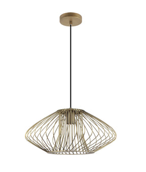 PARRILLA: Interior Oval Cage Iron Pendant Lights OD440mm