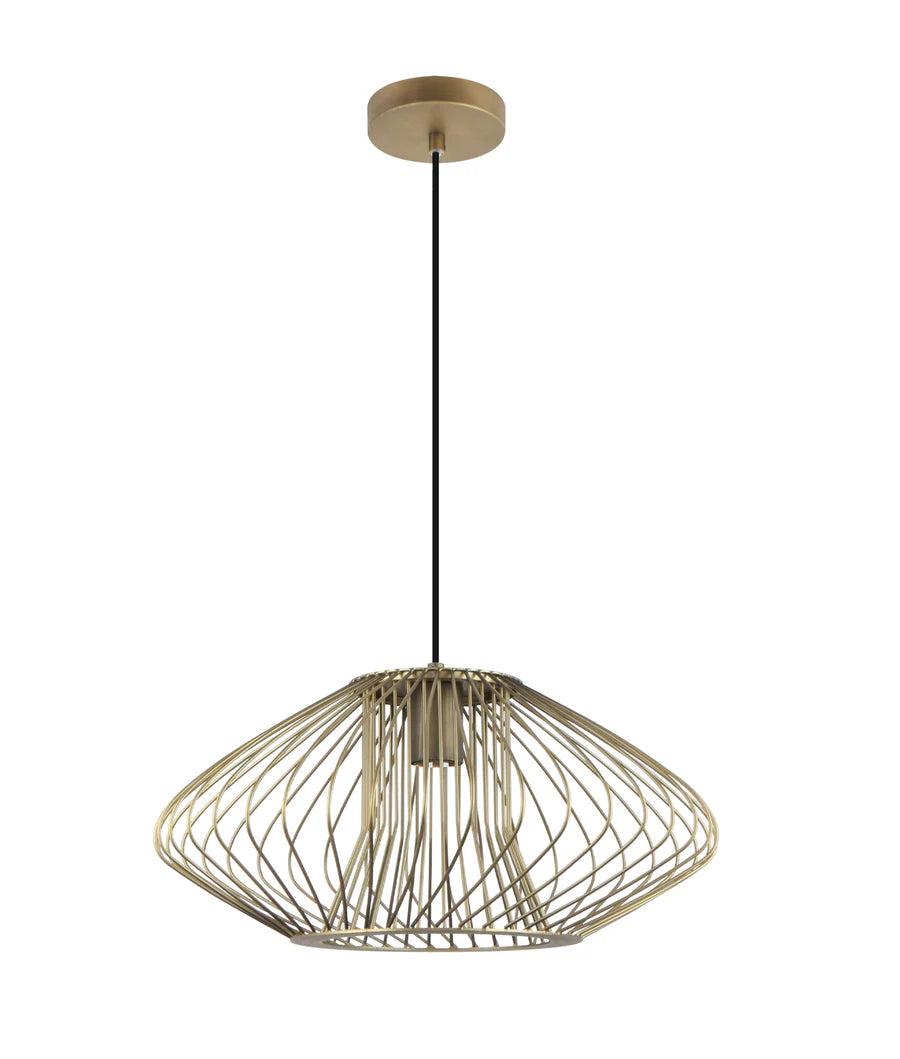 PARRILLA: Interior Oval Cage Iron Pendant Lights OD440mm