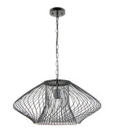 PARRILLA: Interior Oval Cage Iron Pendant Lights OD600mm