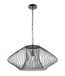 PARRILLA: Interior Oval Cage Iron Pendant Lights OD600mm