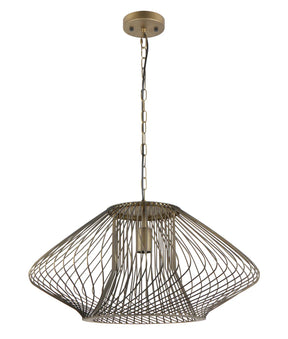 PARRILLA: Interior Oval Cage Iron Pendant Lights OD600mm
