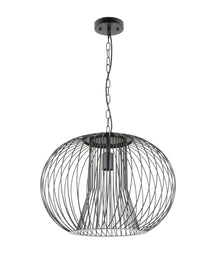 PARRILLA: Interior Round Cage Iron Pendant Lights