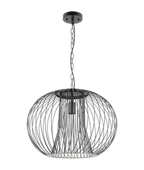 PARRILLA: Interior Round Cage Iron Pendant Lights