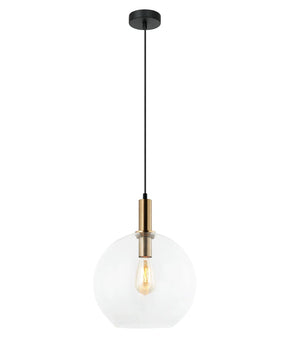 PATERA: Interior Glass with Extended Bronze Highlight Pendant Lights