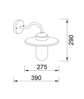 PAYONG Exterior Sun Hat Shape with Clear Glass Wall Lights IP44