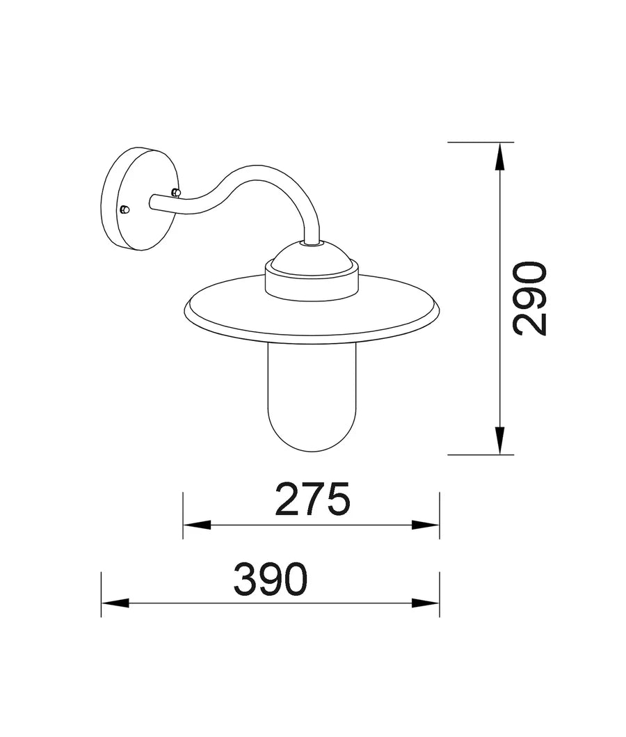 PAYONG Exterior Sun Hat Shape with Clear Glass Wall Lights IP44
