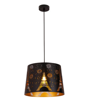 PENSHADE: Interior Slanted with Eiffel Tower Pattern Laser Cut Pendant Lights